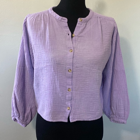 ThereAbouts Girls Purple Gauze Top 100% Cotton Sz XL 16 - Picture 1 of 7